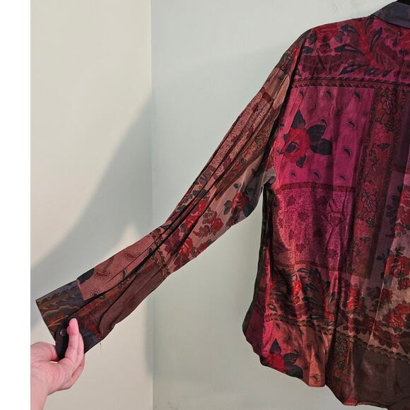 VINTAGE Anne Pinkerton APE 70s Stylish Comfortable Eclectic Unique Blouse Medium - Picture 3 of 12